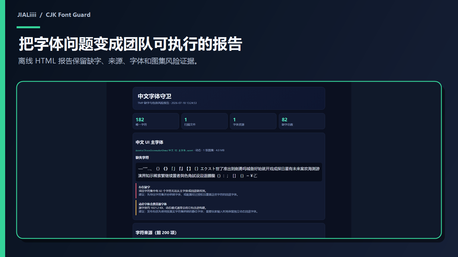 CJK Font Guard 离线 HTML 字体覆盖报告
