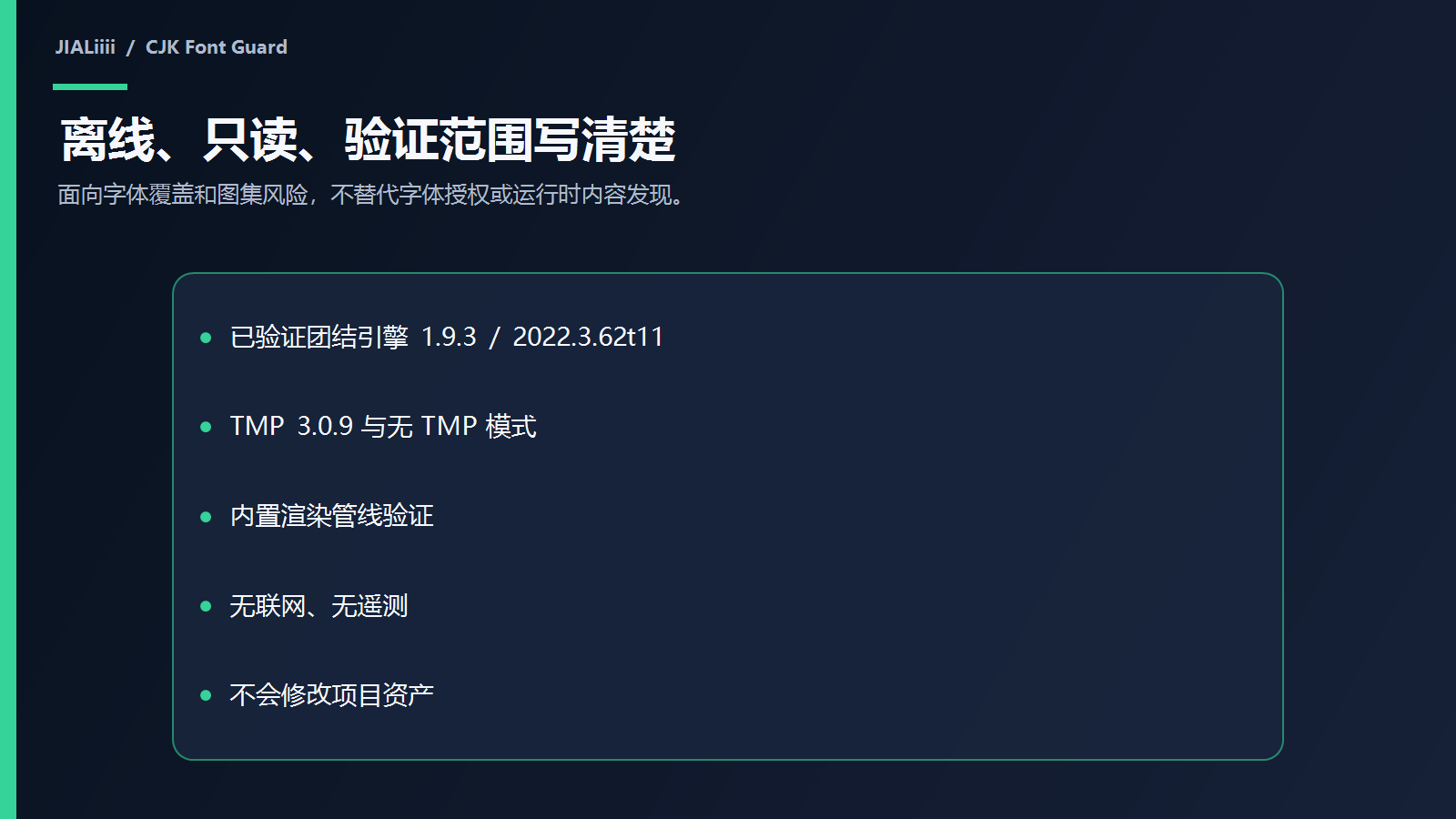 CJK Font Guard 已验证环境和功能边界