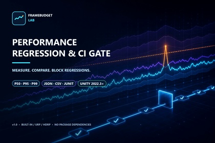 FrameBudget Lab performance regression reporting interface